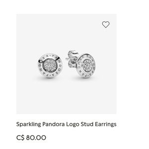 Pandora Sparkling Logo Stud Earrings